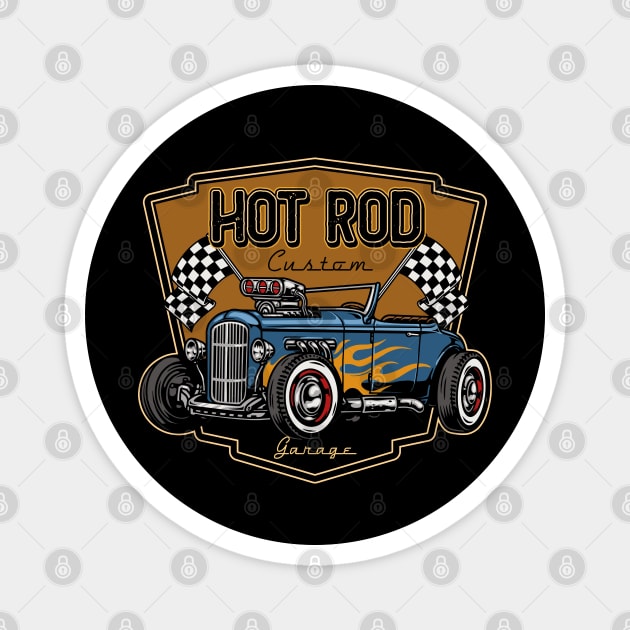 Hot Rod Custom Garage Magnet by Timeless Chaos
